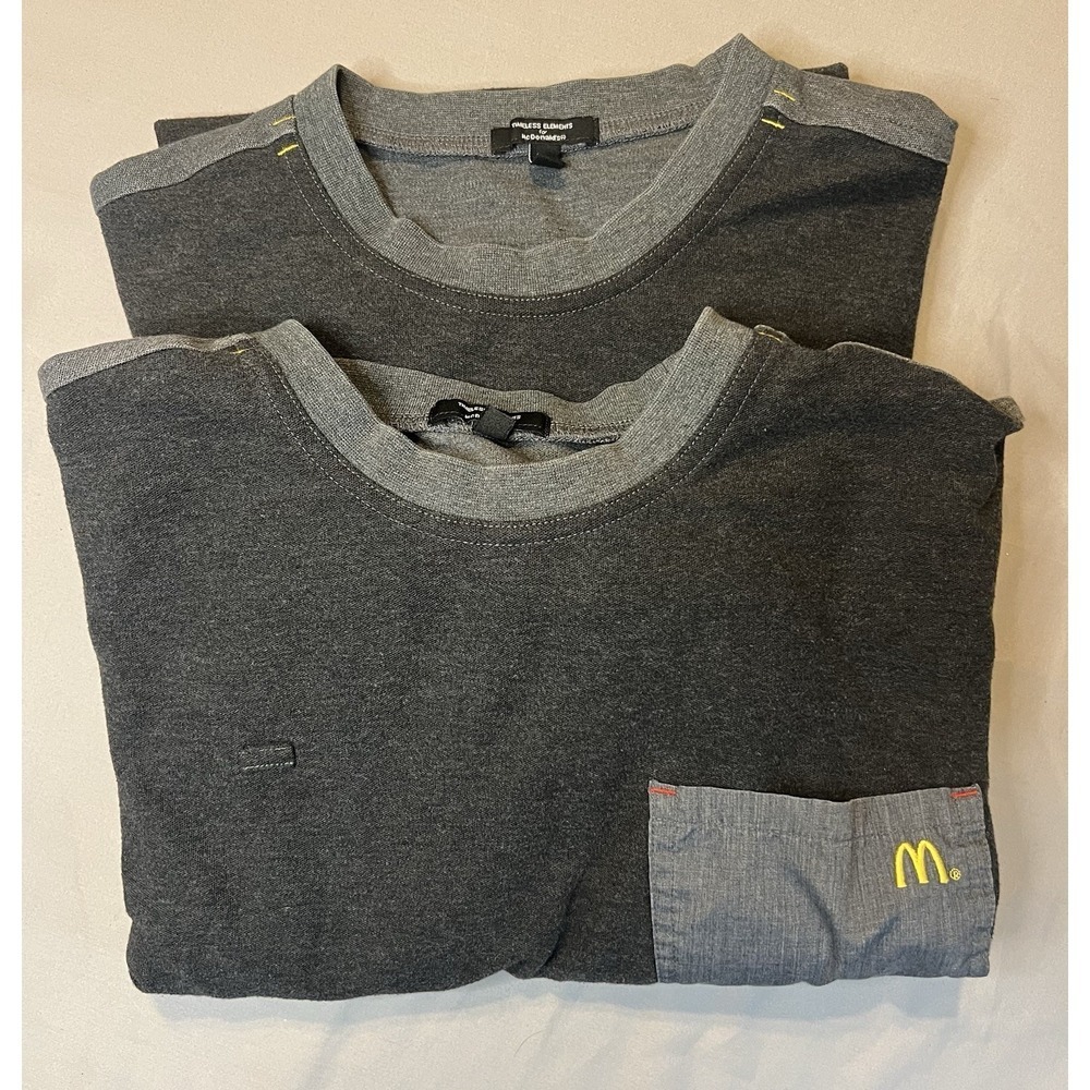 2 Timeless Elements for McDonalds T-Shirt Gray Employee Work Uniform Mens Size L